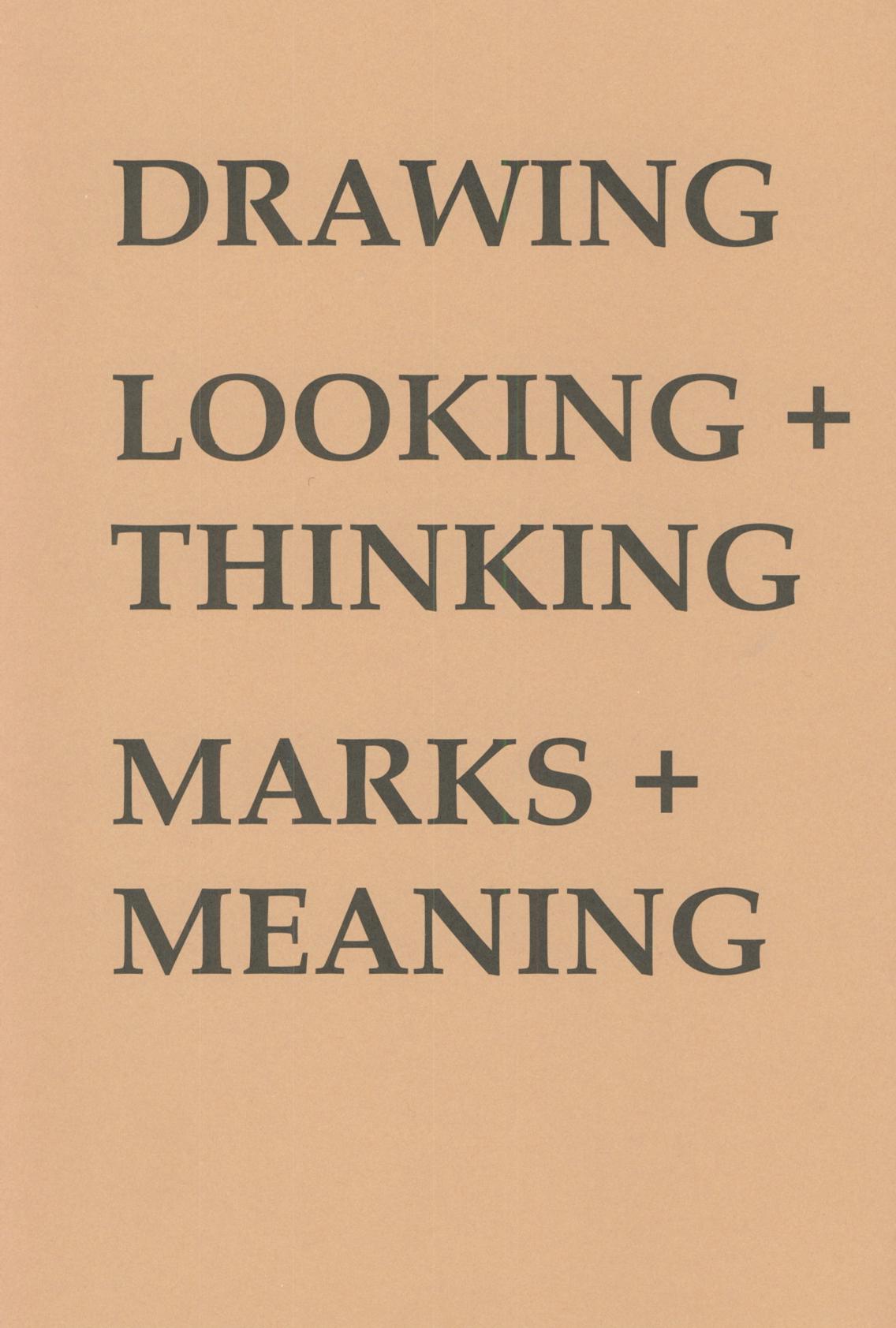Drawing: Looking and Thinking: Marks and Meaning